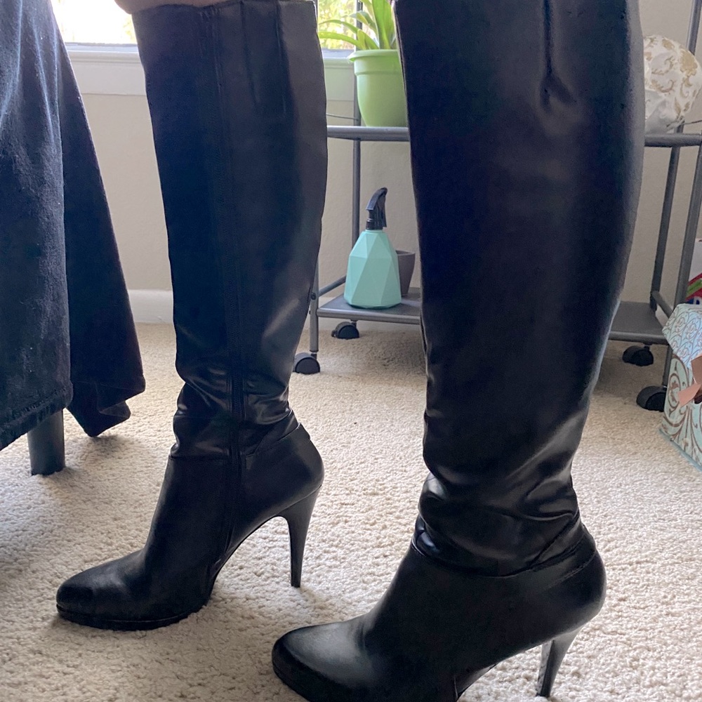 Nine West black stiletto boots